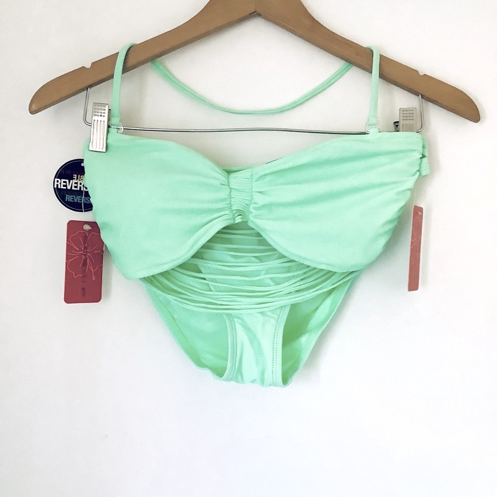 NWT Gossip multi colored, 2 piece bathing suit Size L
